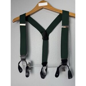 Men's‎ Button On Y Style Leather Ear Suspenders Sz M